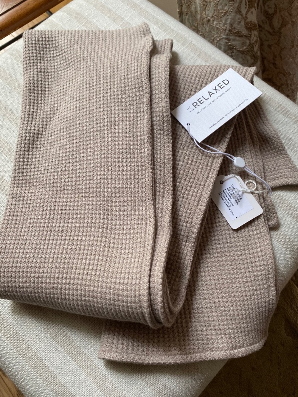 L.A. Relaxed Cozy Waffle Knit Scarf NWT